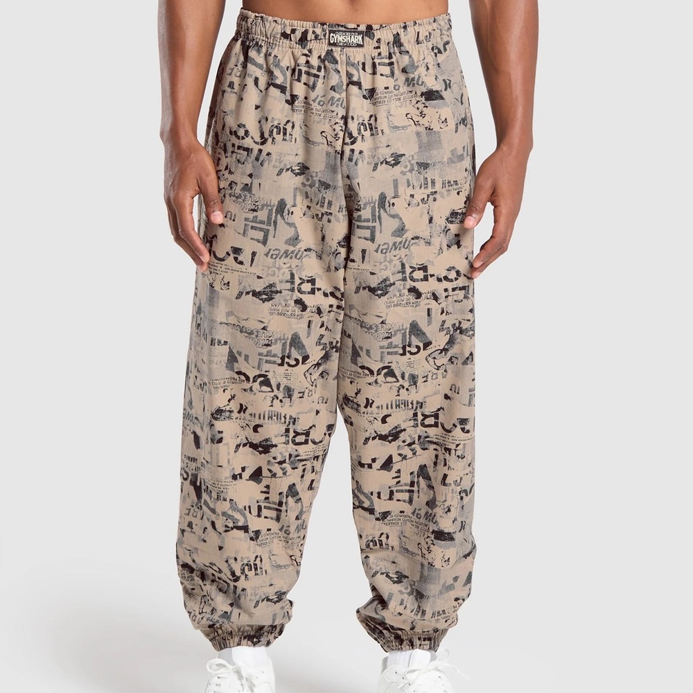(Looking to Buy) size Medium Gymshark Tan Graphic Joggers